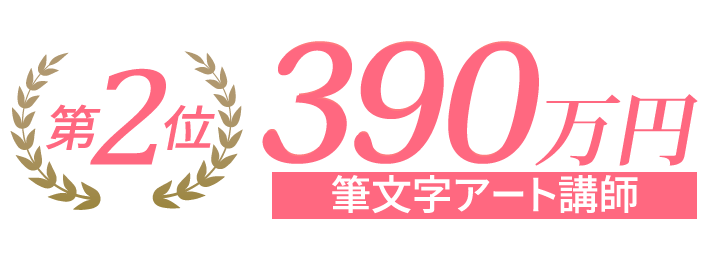 第2位　390万円　筆文字アート講師